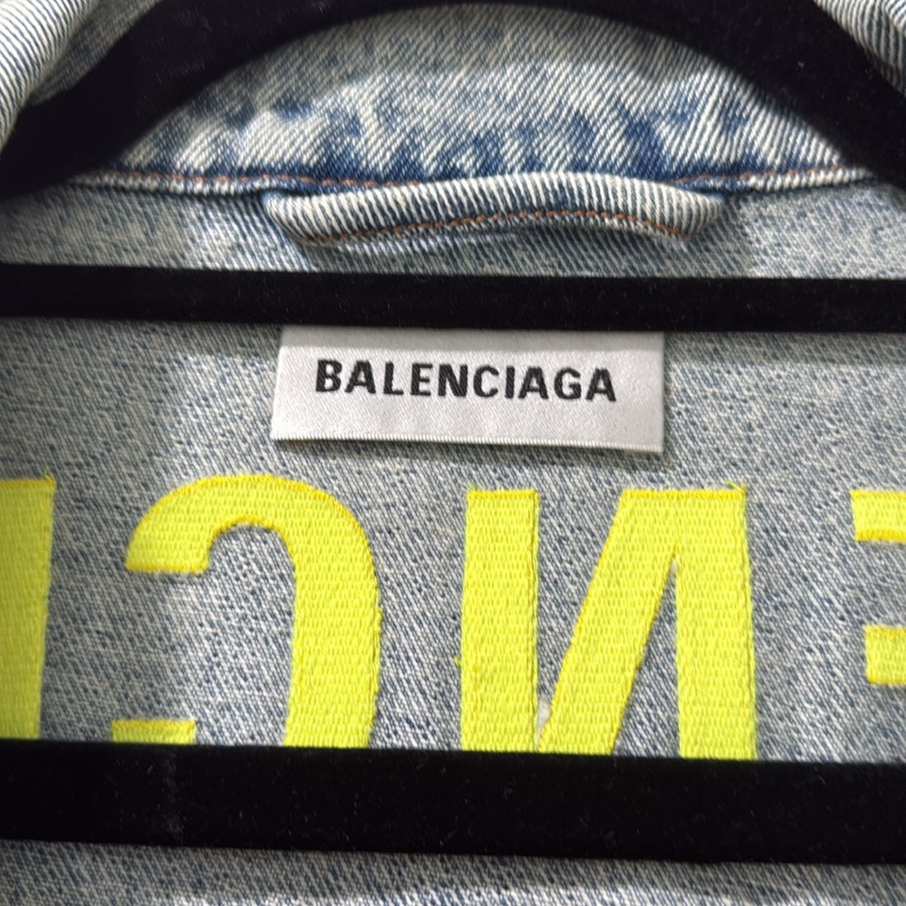 Balenciaga Women’s Oversized Distressed Denim Jacket - Picture 2 of 8